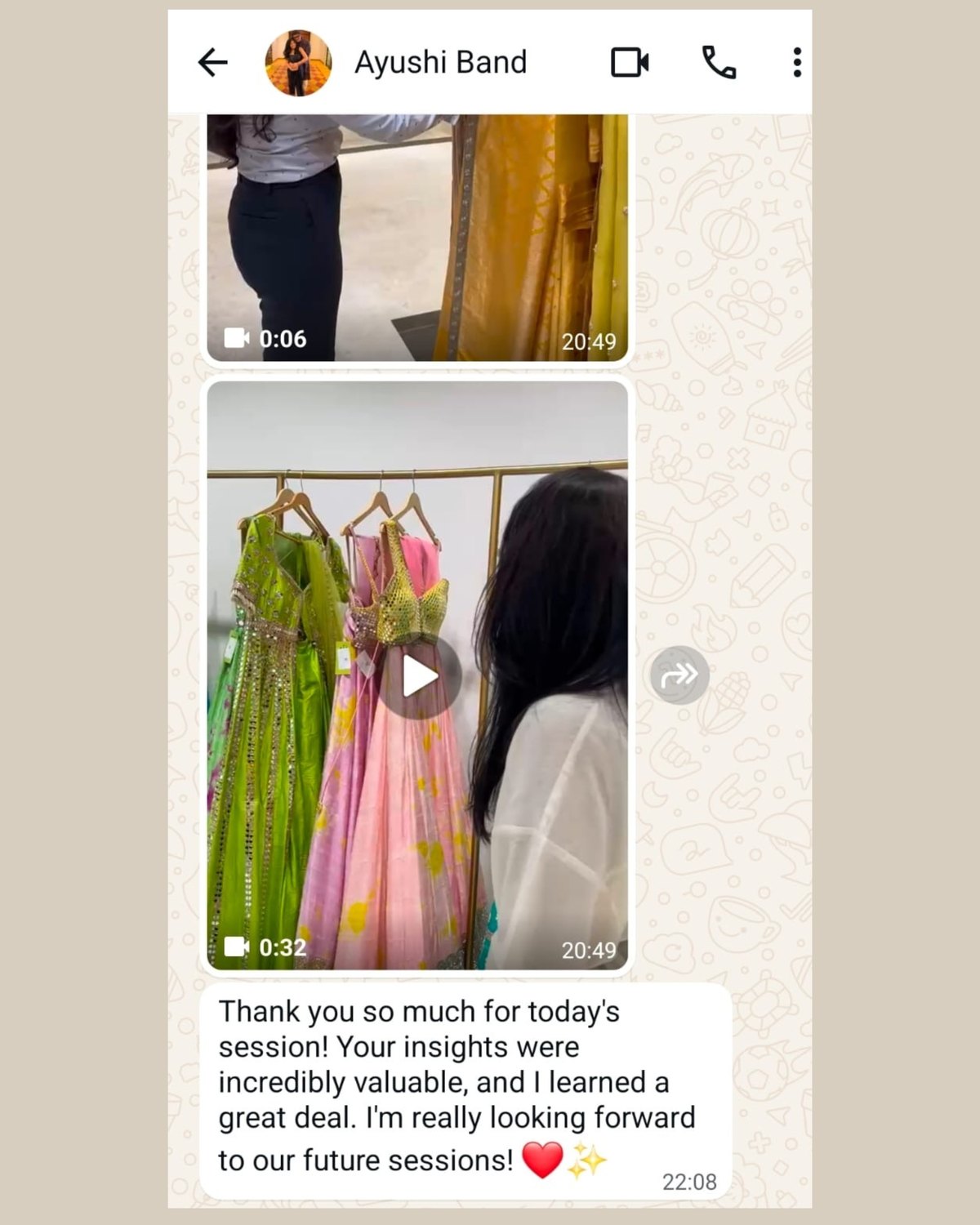 Client testimonial screenshot — Client note 07
