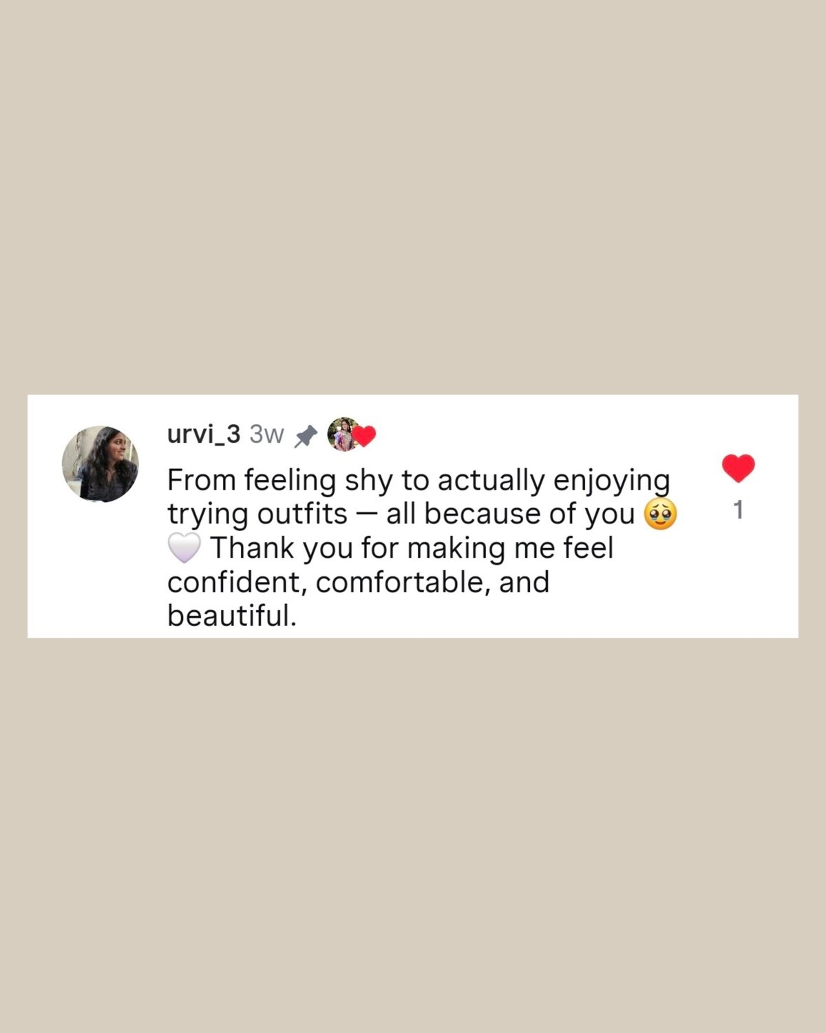 Client testimonial screenshot — Client note 08