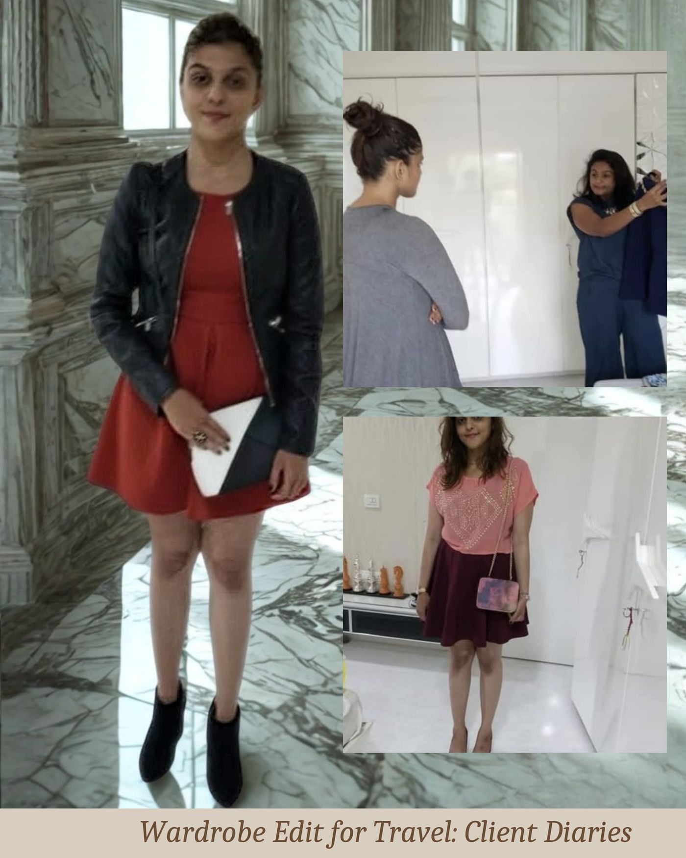 Wardrobe edit for travel: client diaries